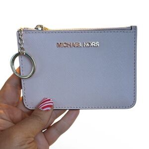 Michael Kors Light Pink Card Holder Gold Accents New Blush MK keychain wallet